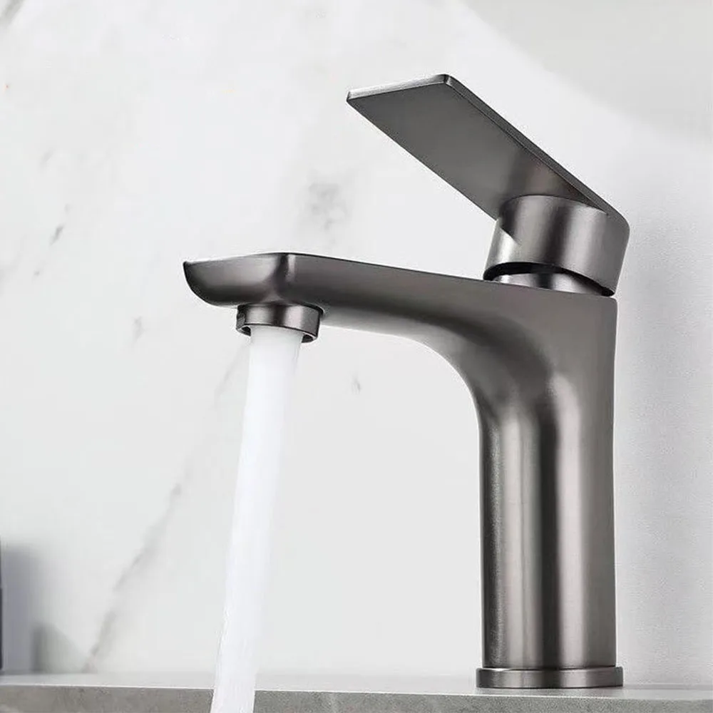 

Stainless Steel Faucet Household Hot and Cold Water Dual Control Basin Faucet Kitchen Bathroom Wash Basin Universal