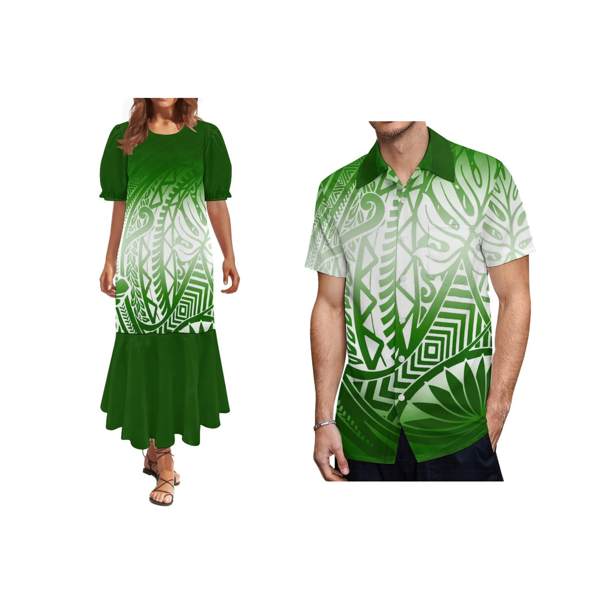 Hot Sale Custom Polynesian Tribal Tattoo Maxi Dress Puletasi Island Casual Plus Size Long Dress Custom All Over Print