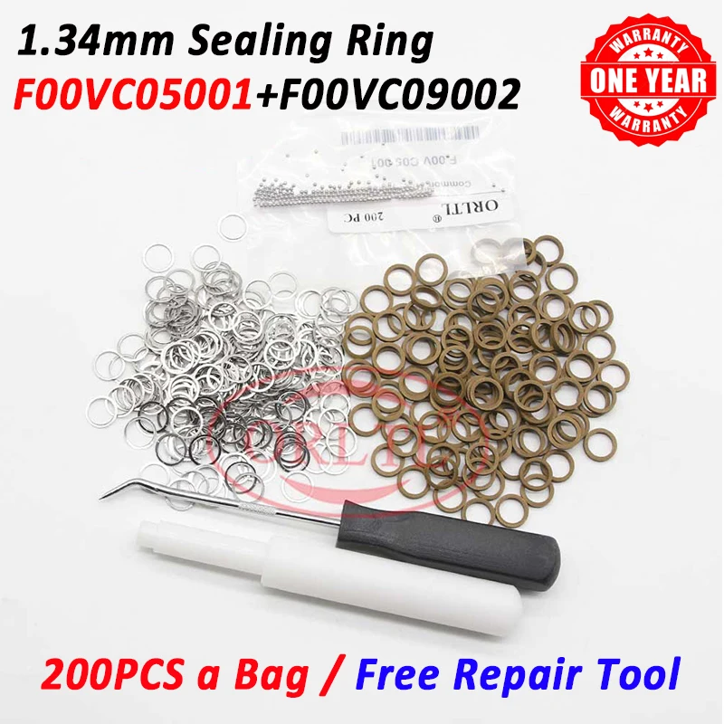 

200pcs 1.34mm Steel Ball F00VC05001 Sealing Ring Kits F00VC99002 For 0445110092,338004a000,0445110185,0445120057