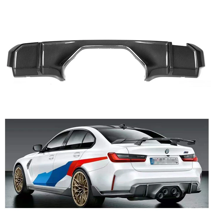 2021+ High Quality Rear Diffuser Middle Quad Out for BMW G80 G82 G83 M3 M4 MP Style Dry Carbon Fibre Rear Bumper Diffuser