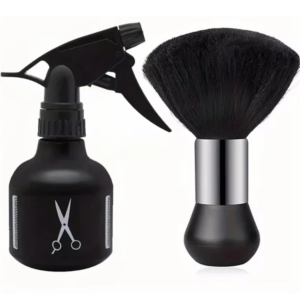 Set de Botella Pulverizadora y Cepillos para Barbería - Cepillo Profesional de Cerdas Suaves para Cortar el Cabello, Limpiar y Herramientas de Estilista