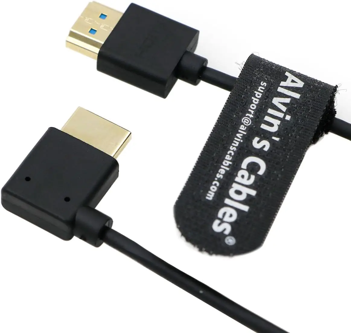 Alvin's Cables Ultra-High-Speed HDMI 8K 2.1 Cable - Straight to Left Angle for Atomos Ninja V, Z CAM E2 & Sony FS5/FS7/A7S3 Came