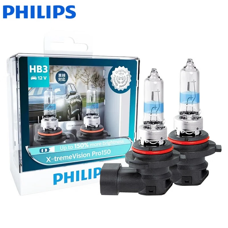 Philips x-treme vision pro150 150% hb3 12v 60w helles auto halogen scheinwerfer hl strahl ece echte original auto lampen, 2 stücke