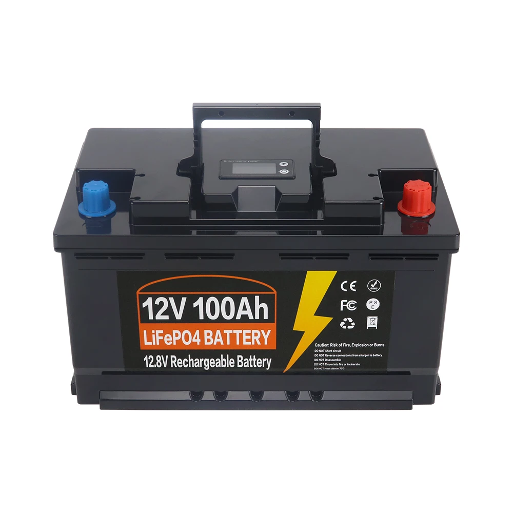 EU-Lager 12V 100Ah 150Ah 200Ah 350Ah LiFePO4 Lithium-Eisenphosphat-Batterie mit integriertem 100A Smart BMS, Tiefzyklus-LiFePO4-Batterie für Trolling-Motor und Wohnmobil