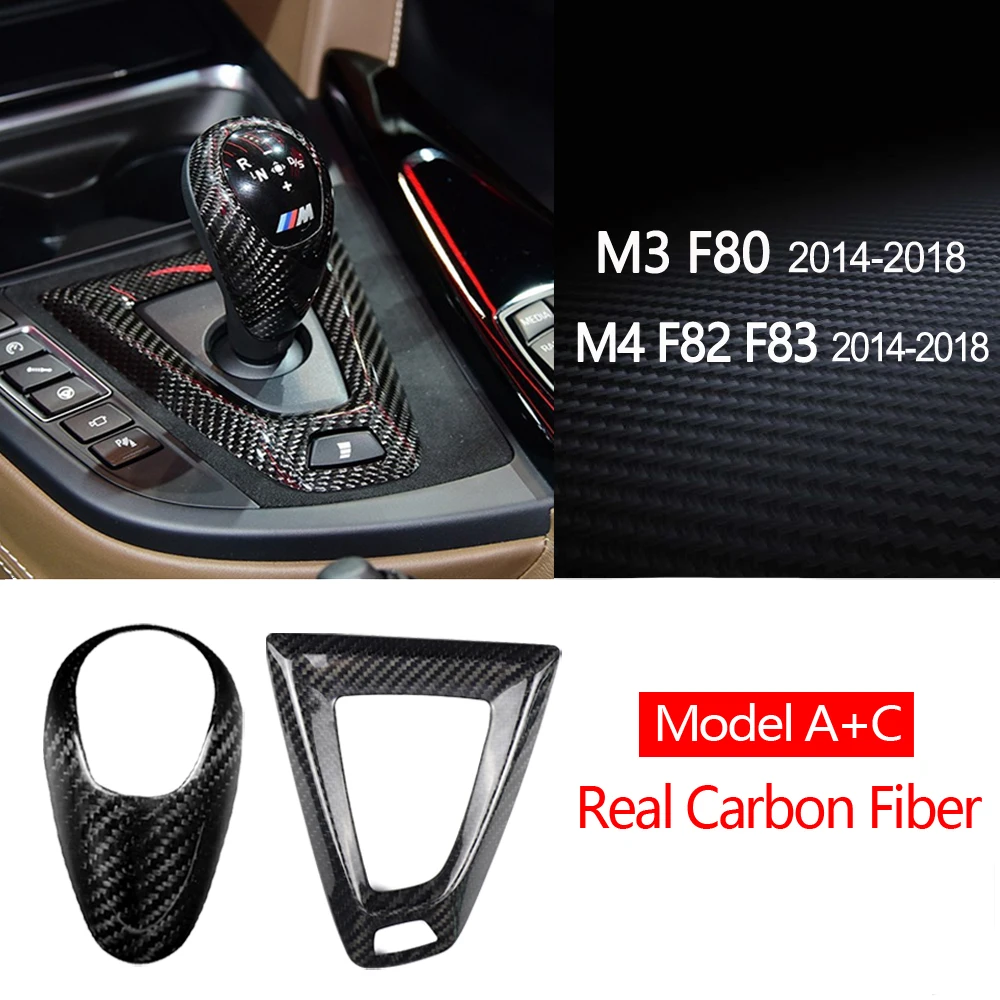 For BMW M2 F87 M3 F80 M4 F82 F83 M5 F10 X5M F85 X6M F86 True Carbon Fiber Shifter Gear Shift Knob Head Cover Car Accessories