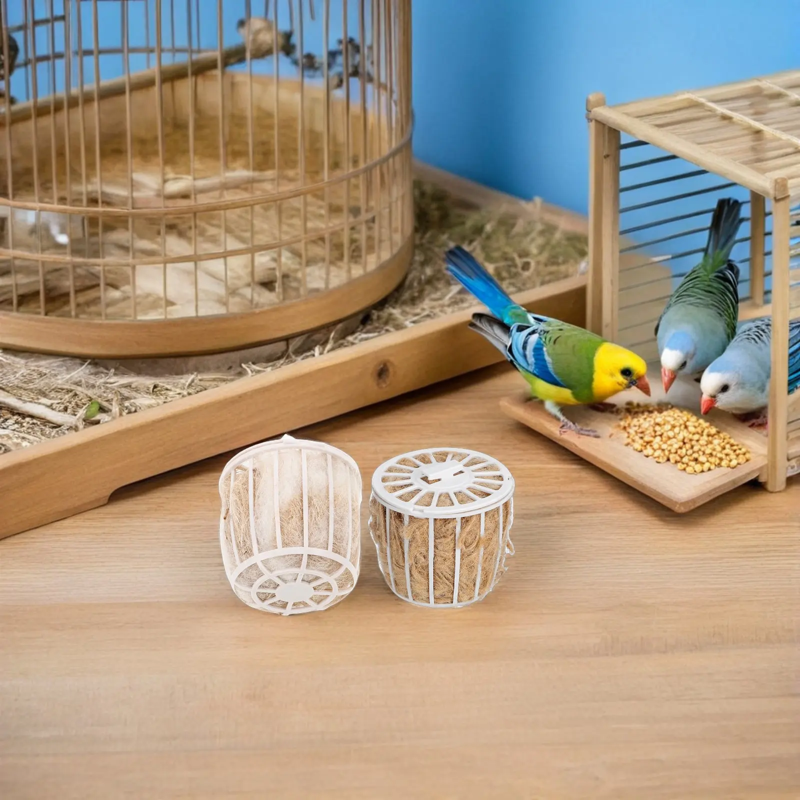 2Set Natural Jute Nesting Material for Small Birds Soft Comfortable Eco Friendly Nest Building Supply for Canary Finch Parakeet