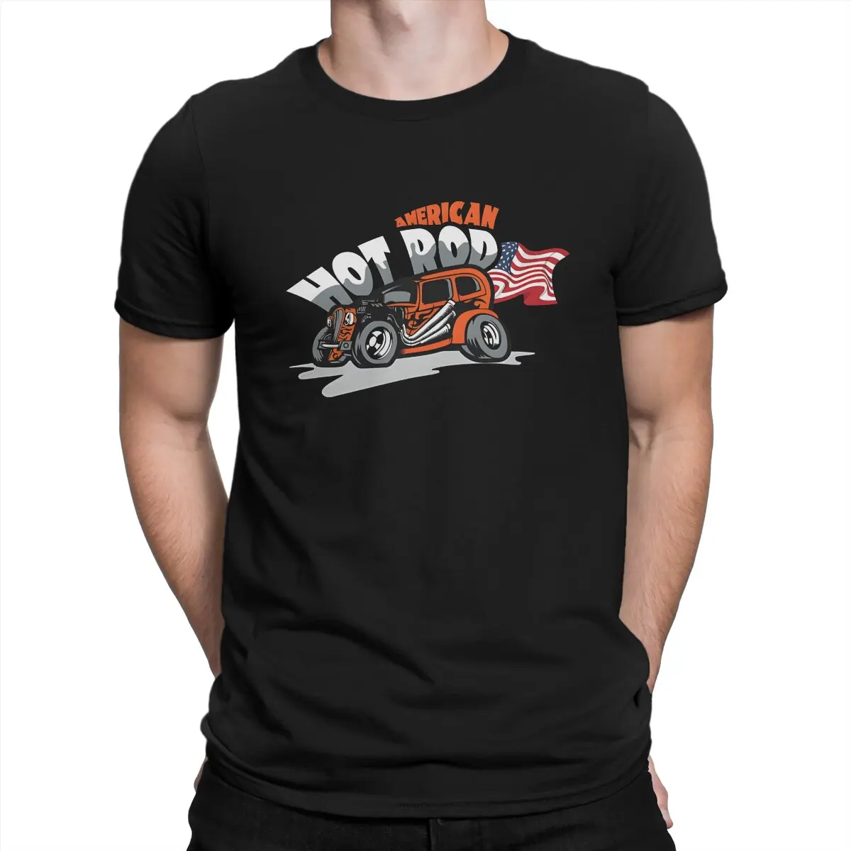 Men's T-Shirts American Hot Rod Leisure Pure Cotton Tee Shirt Short Sleeve EDELBROCK PRO DRAG RACING T Shirts Crew Neck Tops