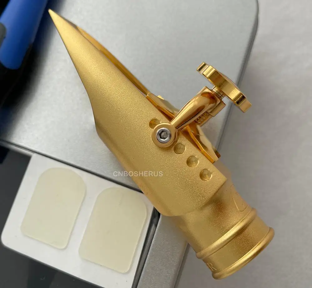 high quality screw Metal Saxophones Mouthpiece For Alto Saxophone Satin Gold plated 5 - 9
