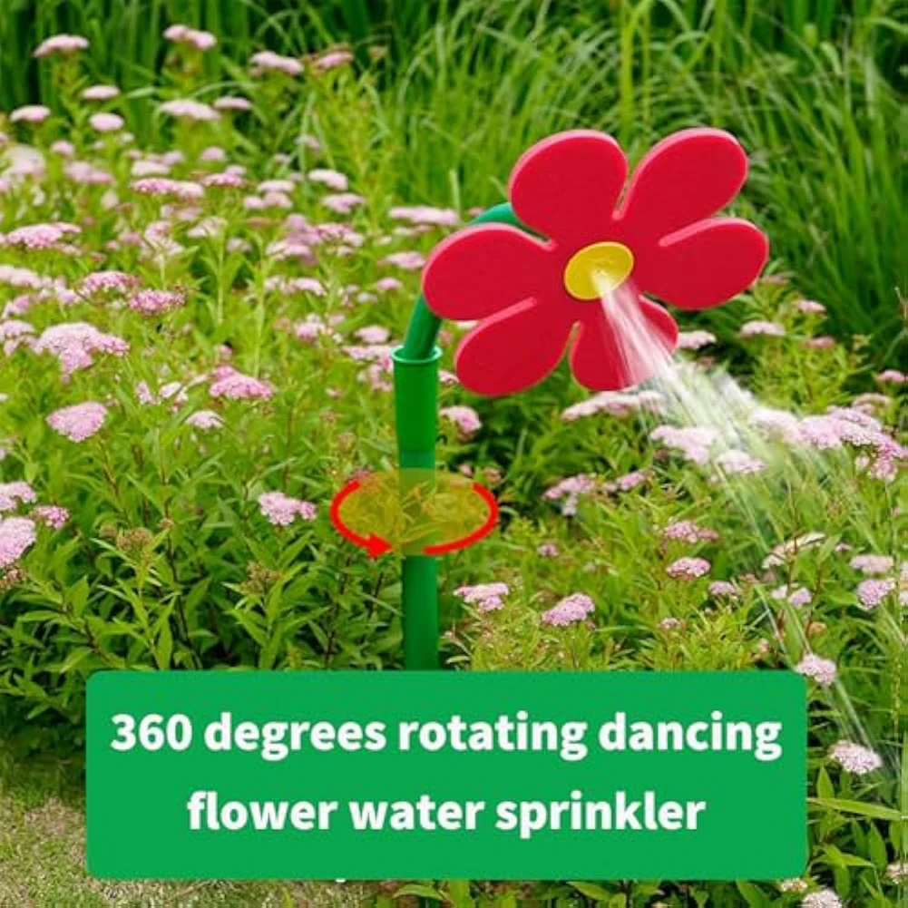 

Rotating Daisy Flower Sprinkler Spin Daisy Lawn Sprinkler Dancing Sun Flower Water Sprinkler for Yard Watering Dogs Kids Playing