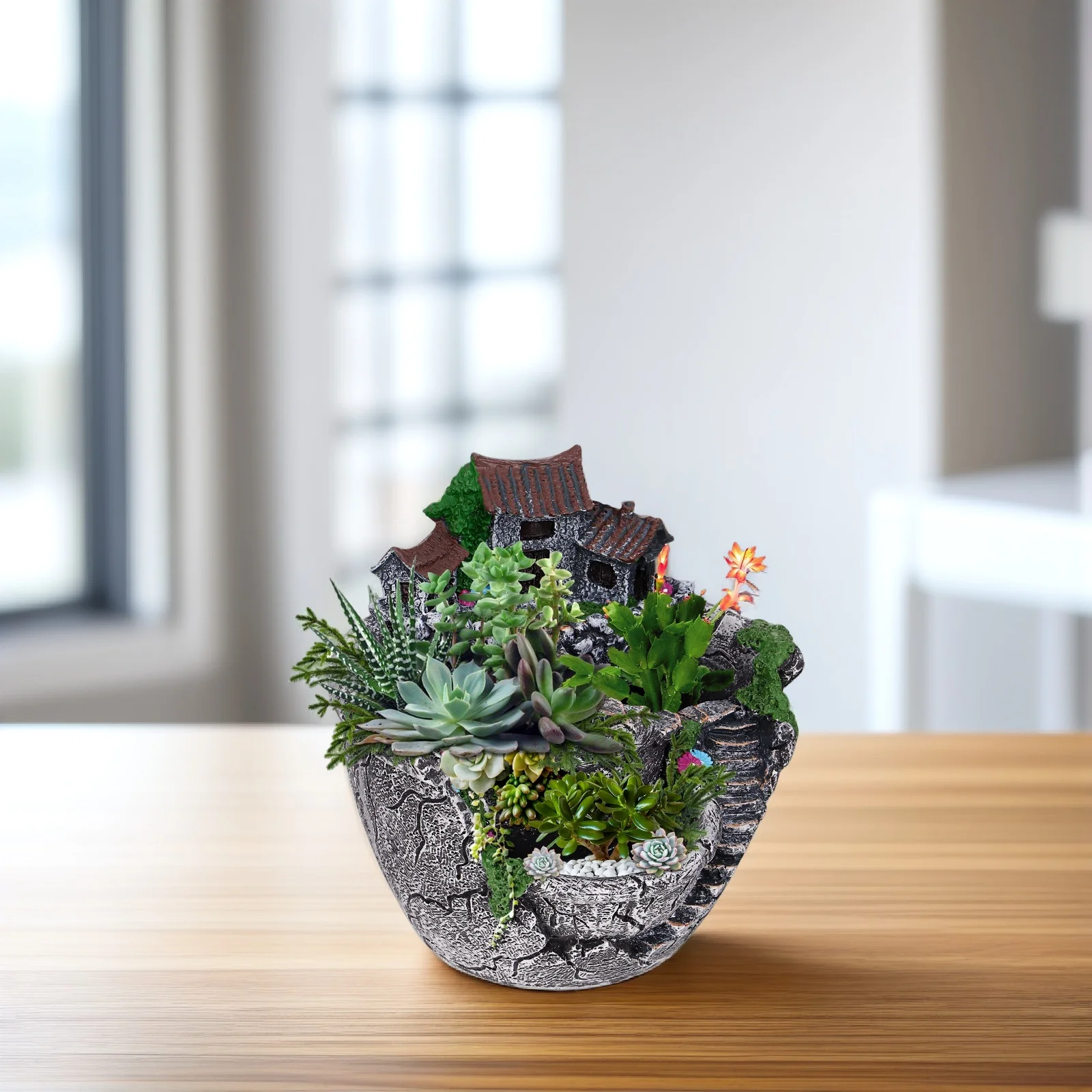 

Creative Flower Pots Plants Planter Succulent Container Desk Balcony Office Gift Three Pots Growing Flowers Small Plants Indoor