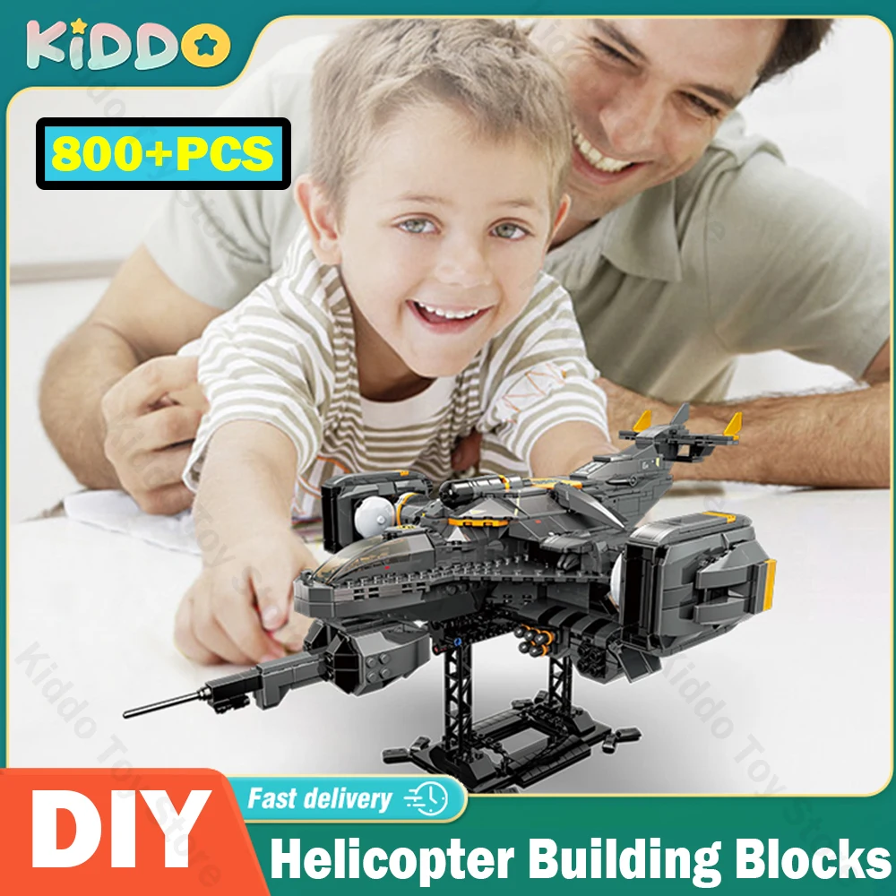 

Helicopter Building Blocks Armed Combat Helicopter Model Bricks 800+PCS Weapon DIY Creative Gifts for Children Science Series