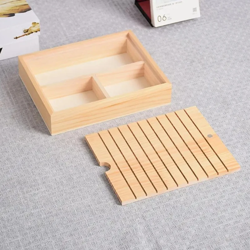 Organizzatore di filo da ricamo portabobina in legno 10 slot lunghi 3 scomparti di Base organizzatore di bobine per forniture per cucire