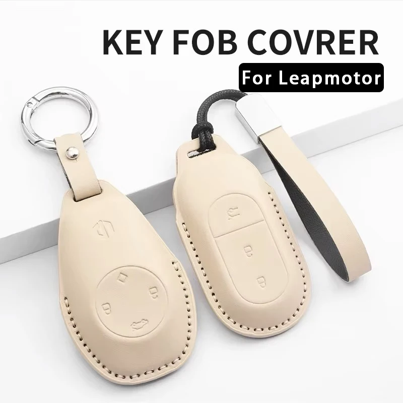 

For Leapmotor C10 T03 S01 C11 C16 B10 C01 S01 PU Leather Car Remote Key Case Cover Shell Car Keychain Protecter Shell Accessorie