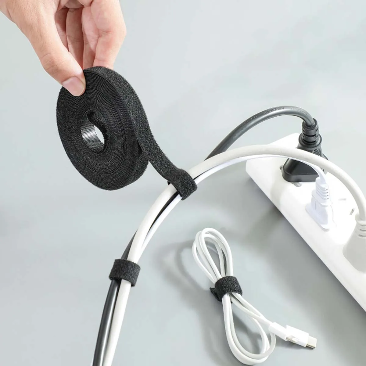 Data Cable Management Ties - Reusable Velcro for Desktop Wire Fixing