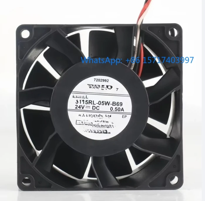 

5 В 12 В 48 В постоянного тока 24 В 0,50 А AC EC 8038 80X80X38MM 8 см инвертор шасси трехпроводной 3115RL-05W-B69 охлаждающий вентилятор