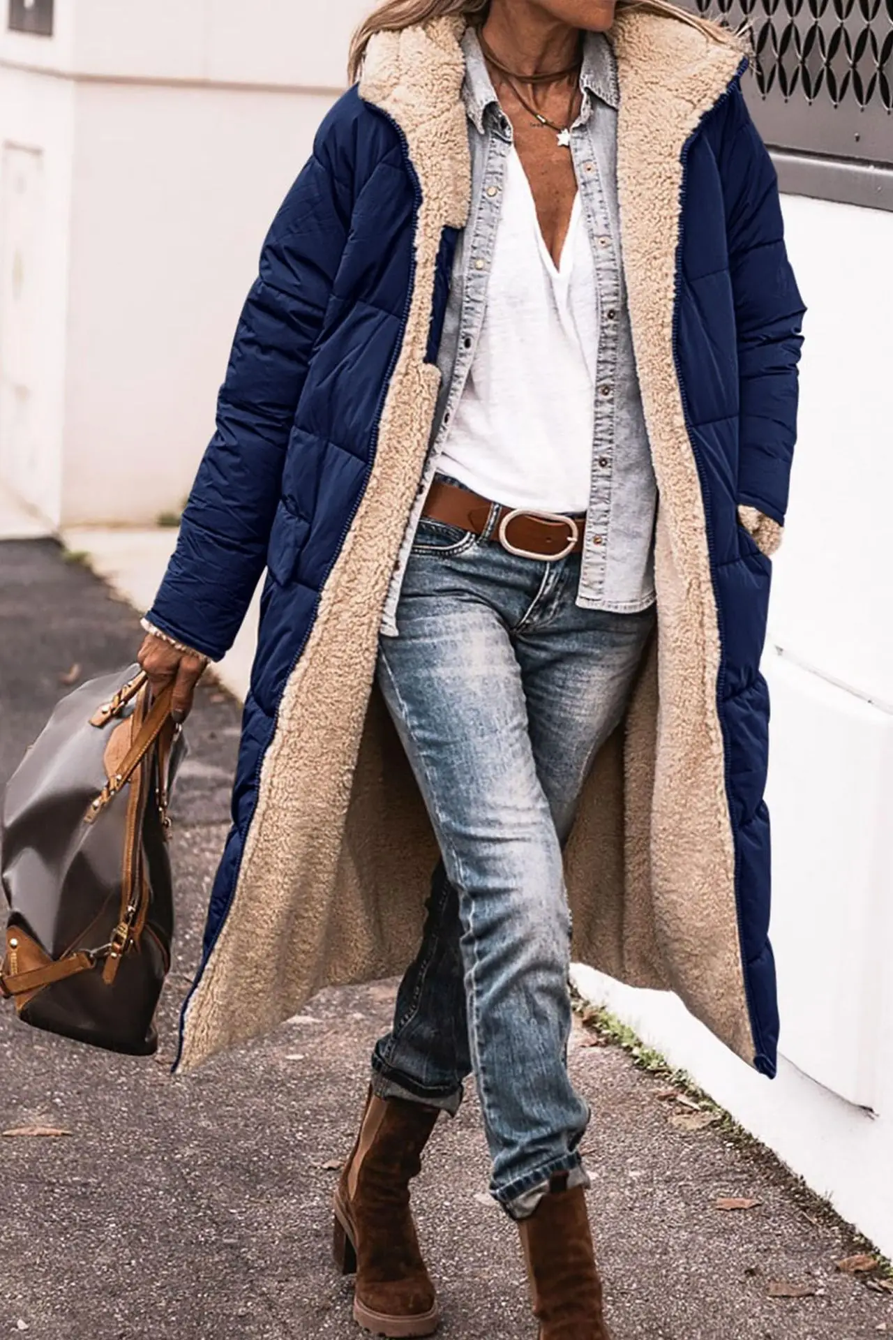 

plus size Fashion Casual Women's Winter Warm Coat Jacket Women's Fleece Jacket Wool Long Hooded Outerwear 2026