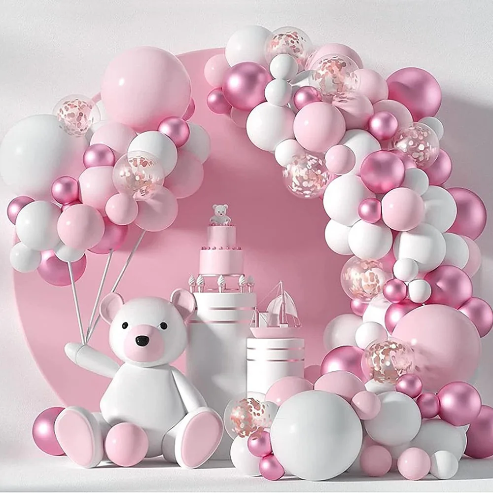 Balloons Arch Garland Kit Pink Balloons Party Birthday Balloons Decoration Set for Bridal Baby Shower Wedding Birthday