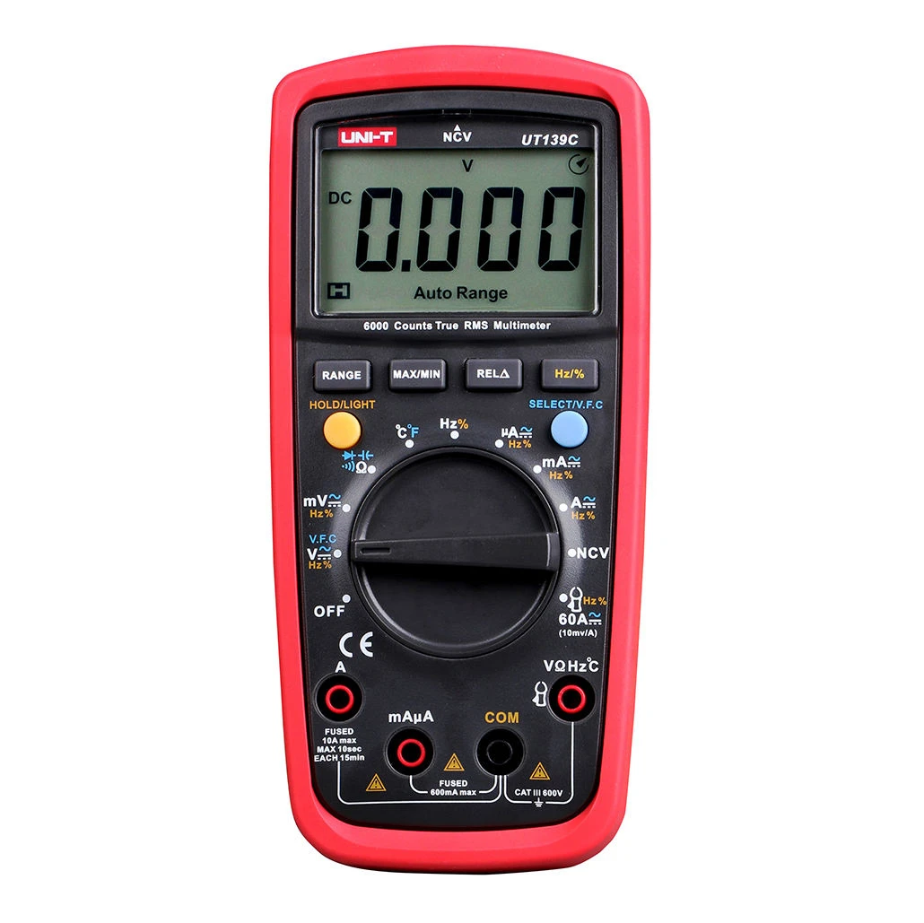 UNIT UT139C 6000 Counts True RMS Digital Multimeter Auto Range NCV Temperature 600V 10A Tester