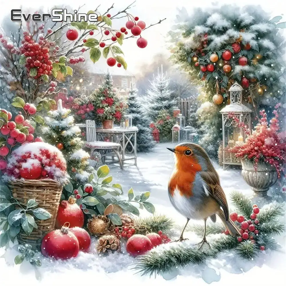 Evershine Diamond Mosaic Bird Animal DIY New Arrival Diamond Painting Winter Suitable For Beginners Embroidery Christmas Gifts