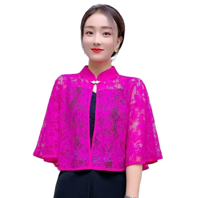 Bolero Womens Lace Shawl Wraps Loose Cape Chiffon Shrug Cape Bolero Cover Up for Evening Dress Wedding Prom Party Wrap Shrug