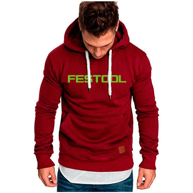Men's Hoodie Sweatshirt Festool tools print Casual Streetwear Comfortable Cotton Pullover Top for Youth
