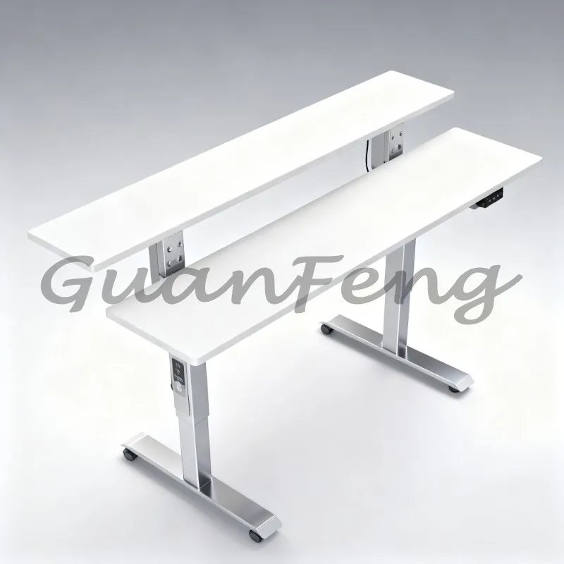 Electric Height Adjustable Laptop Desk Motor Driven 5‑Key Memory Setting Buttons LED Screen Home Office Workstation