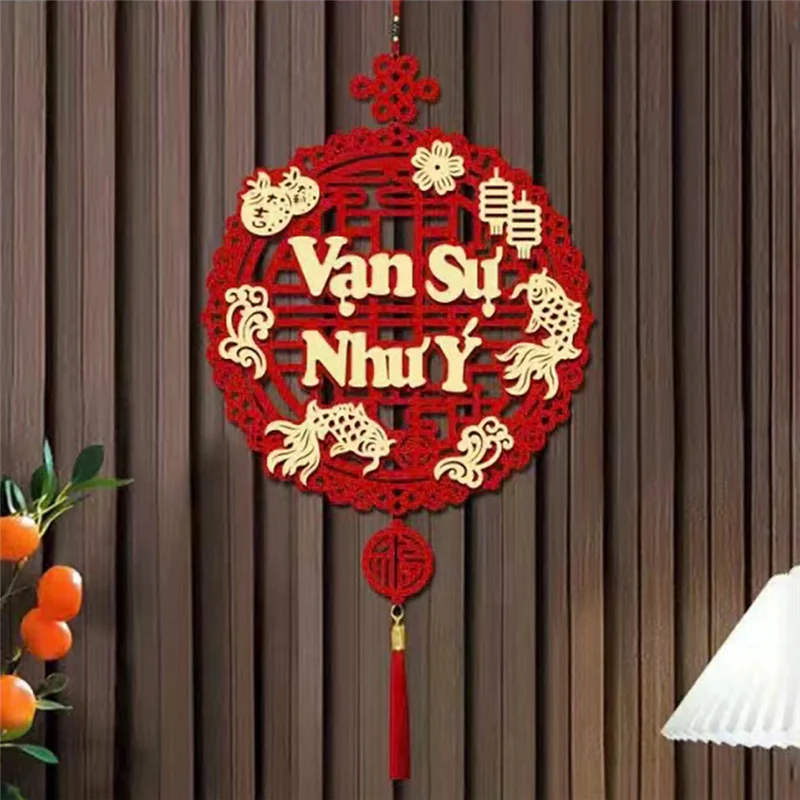 Ablu-decoração de texto vietnamita pingente de festival de primavera decoração de ano novo pingente de arco de sala de estar
