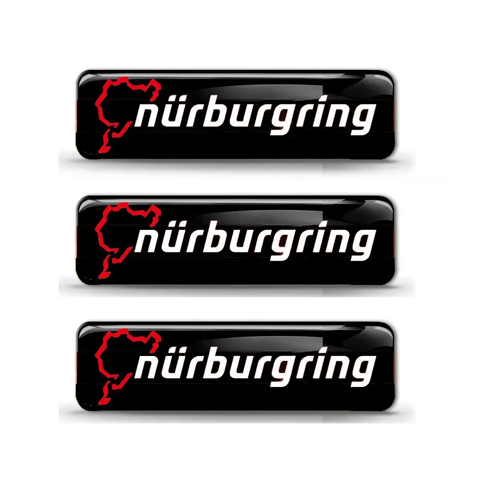 X3 para Nurburgring Car Racing 3D Gel resina brillo pegatinas calcomanías 70mm