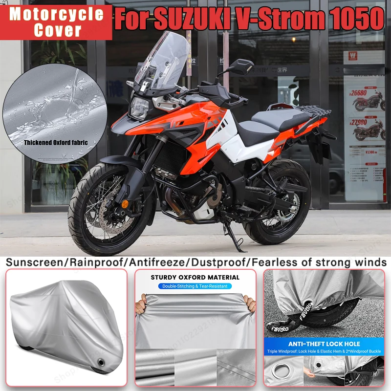 

For SUZUKI V-Strom 1050 No Ear Motorcycle Cover -Outdoor Full Body Protection,Waterproof Dustproof Heat-Resistant Moto Accessory