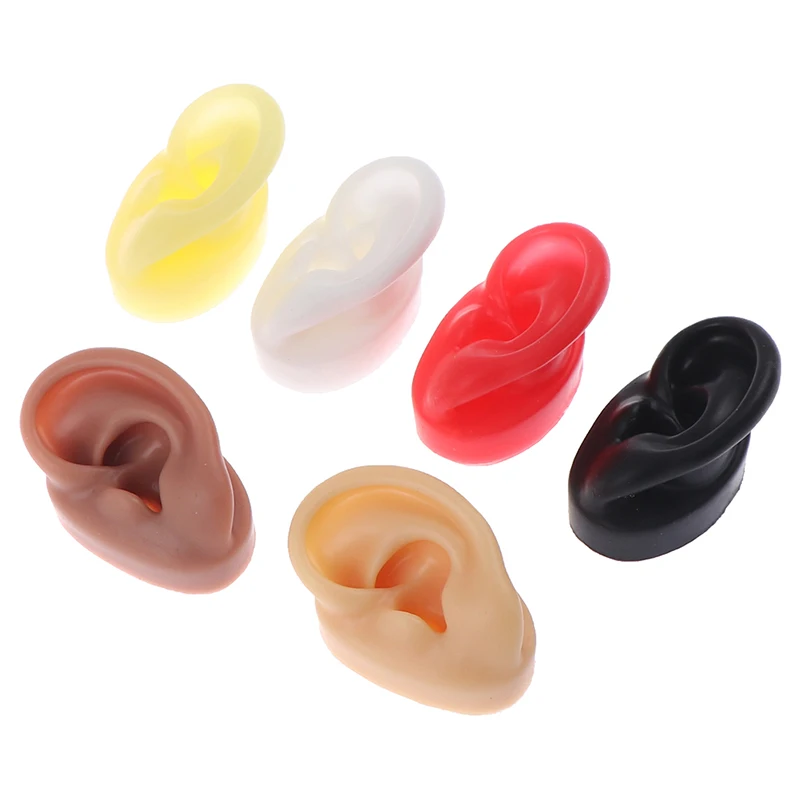 1PCS Soft Silicone Ear Model Tattoo Practice Body Jewelry Display Piercing Tools Earring Display Tool Acrylic Display Stand Kit