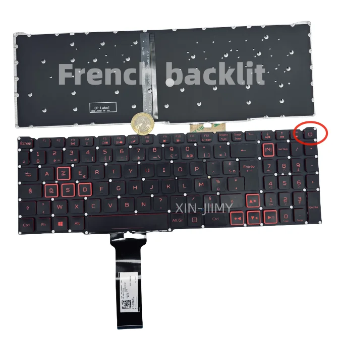 French Backlit Laptop Keyboard For Acer Nitro 5 AN515-56 AN515-57 AN515-45 Predator Helios 300 PH315-54