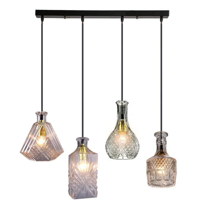 

Wine bottle chandelier restaurant bar living room balcony aisle creative home chandelier