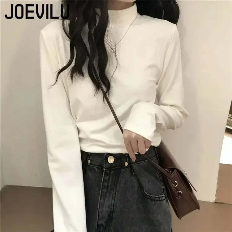

Women's Half Turtleneck Thermal T-Shirt Double Sided Thin Velvet Lining Korean Casual Warm Y2K Tops Base Layer Fall Clothes