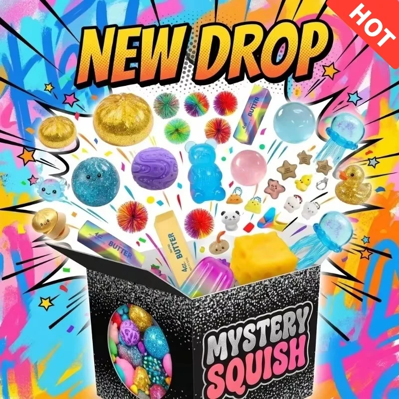 

Squish Time Nee Doh Mystery Blind Box, Random Squeeze Fidget Toy, Stress Relief Cute Sensory Toy for All Ages