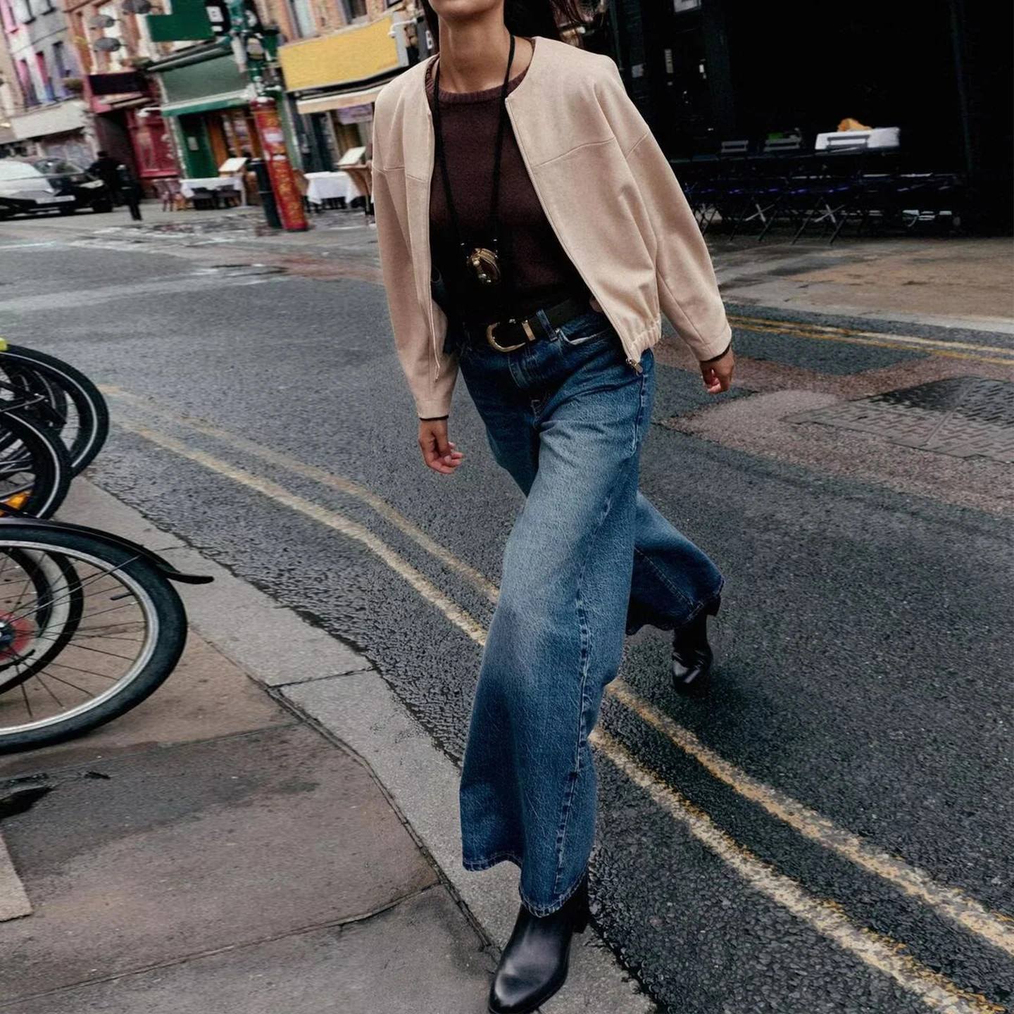 เสื้อแจ็คเก็ตนักบินผู้หญิง รุ่นลำลอง ทรงพอดีตัว แขนยาว ความยาวปกติ  ป้องกันขนสัตว์  ลายหนัง  คอลเลคชั่นฤดูใบไม้ร่วง 2025