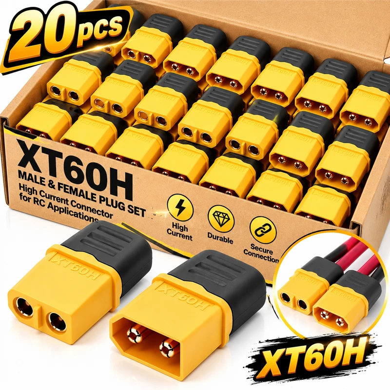 XT60 Male Female Plug Connector Adapter Cable Connectors Power Plugs with Sheath Housing for Lipo Battery RC Planes Cars Motor
