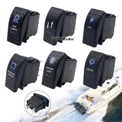 1x 12/24V Waterproof Led Car Switch For Boat Truck Light Toggle Switch Bar Style Blue Toggle Rocker Reverse Rear Light Switch