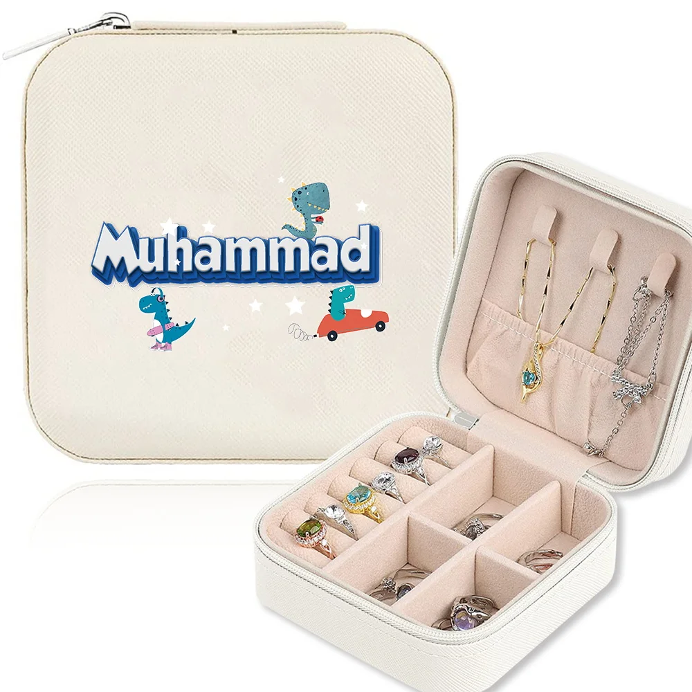 Customized Name Portable Jewelry Box Large Capacity Necklace Earring Box Travel Storage Jewelry Box Customized Product