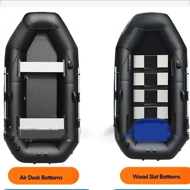 with Wood Slat Bottoms Set Punch Boat 1.75~3.6m Black PVC  Inflatable Boat Raft Fishing Rubber Dinghy Inflatable Fishing Kayak