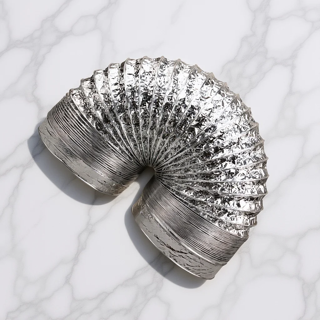 1Pcs Thickened Aluminum Foil Exhaust Hose Fire Resistant Flexible Vent Duct for Hvac Dryer Vent Hose 150mm Silver 2m