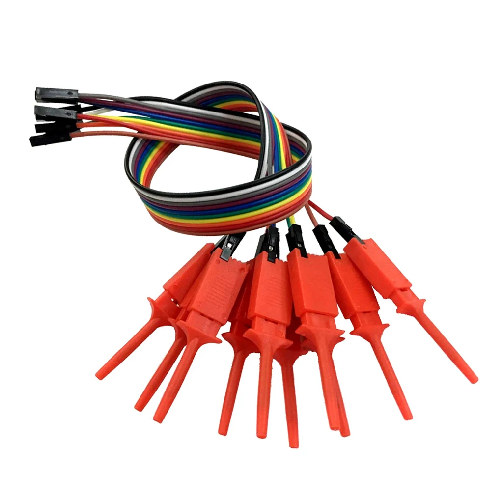 10 Pieces Probes with 10 Channels Test Hook Clips for Circuit Debugging