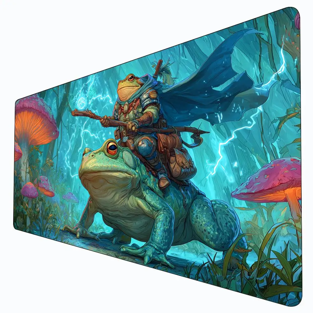 

Игровой коврик MTG с изображением антропоморфной лягушки-воина, нескользящий, прочный, 35x60 см, для командных игр Magic: The Gathering и TCG