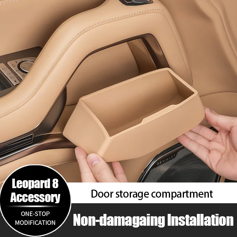 

4Pcs For BYD Leopard 8 Door Storage Box Compartment Door Storage Silicone Pad Door Slot Organizer Car Accessories