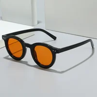 JNPCXI nuevas gafas de sol ovaladas para mujer, gafas de sol con gradiente transparente a la moda UV400, gafas de sol Punk con remaches de tendencia en negro y naranja para hombre
