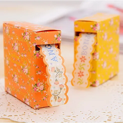 

10 Box Self-Adhesive Floral Waves Paper Tape, Washi Tapes Scrapbooking DIY Deco Creative Japanese Kawaii Masking Tapes