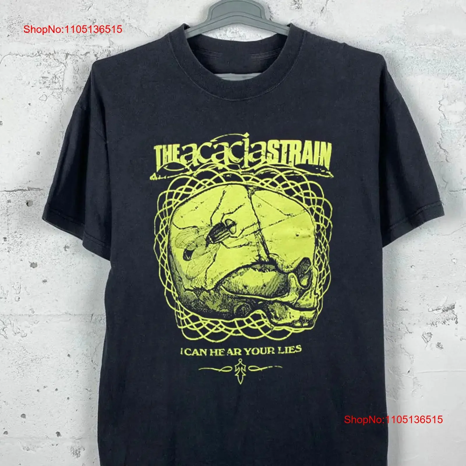 تي شيرت أكاسيا سلالة أستطيع سماعك كاذبة أسود جميع المقاسات AT47 عتيق مغسول متعدد الاستخدامات للجنسين جرافيك أوم قليلاً #1