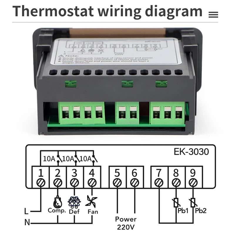 Controlador De Temperatura Digital, interruptor De Calor Frio, geladeira Refrigeração, descongelar Termostato Sensor, 220V