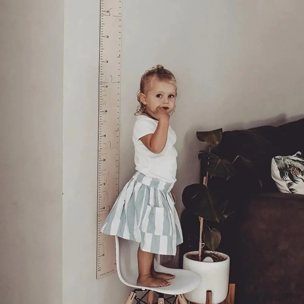 Kids Height Ruler Wooden Splicing Kids Growth Chart for Boys Girls Height Measurement Ruler for Nursery Bedroom Wall Hanging