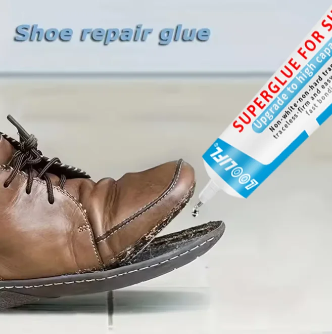 غراء إصلاح الأحذية 5 ثواني، تجفيف سريع، لإصلاح الأحذية، لنعال EVA من الجلد والمطاط (60 مل)، مقاوم للماء، مقاوم للانحناء، التصاق قوي وفوري.