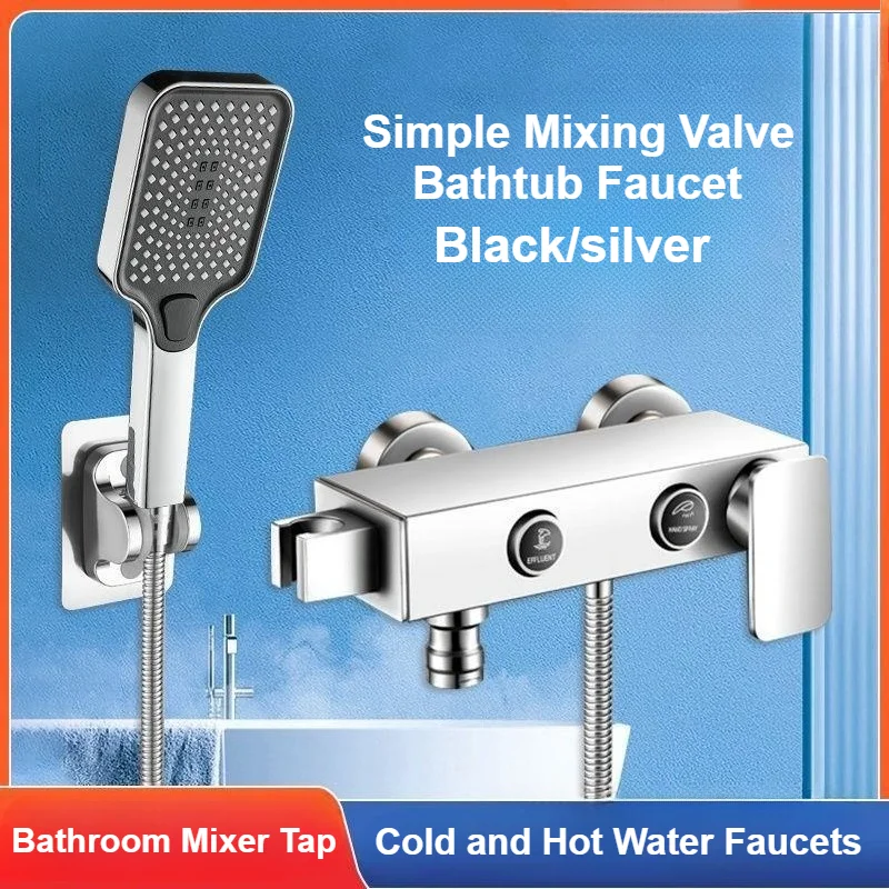 

Household Bathroom Mixer Tap Shower Head Set Bathtub Faucets Shower Accessories Black/silver Cold and Hot Water Faucets